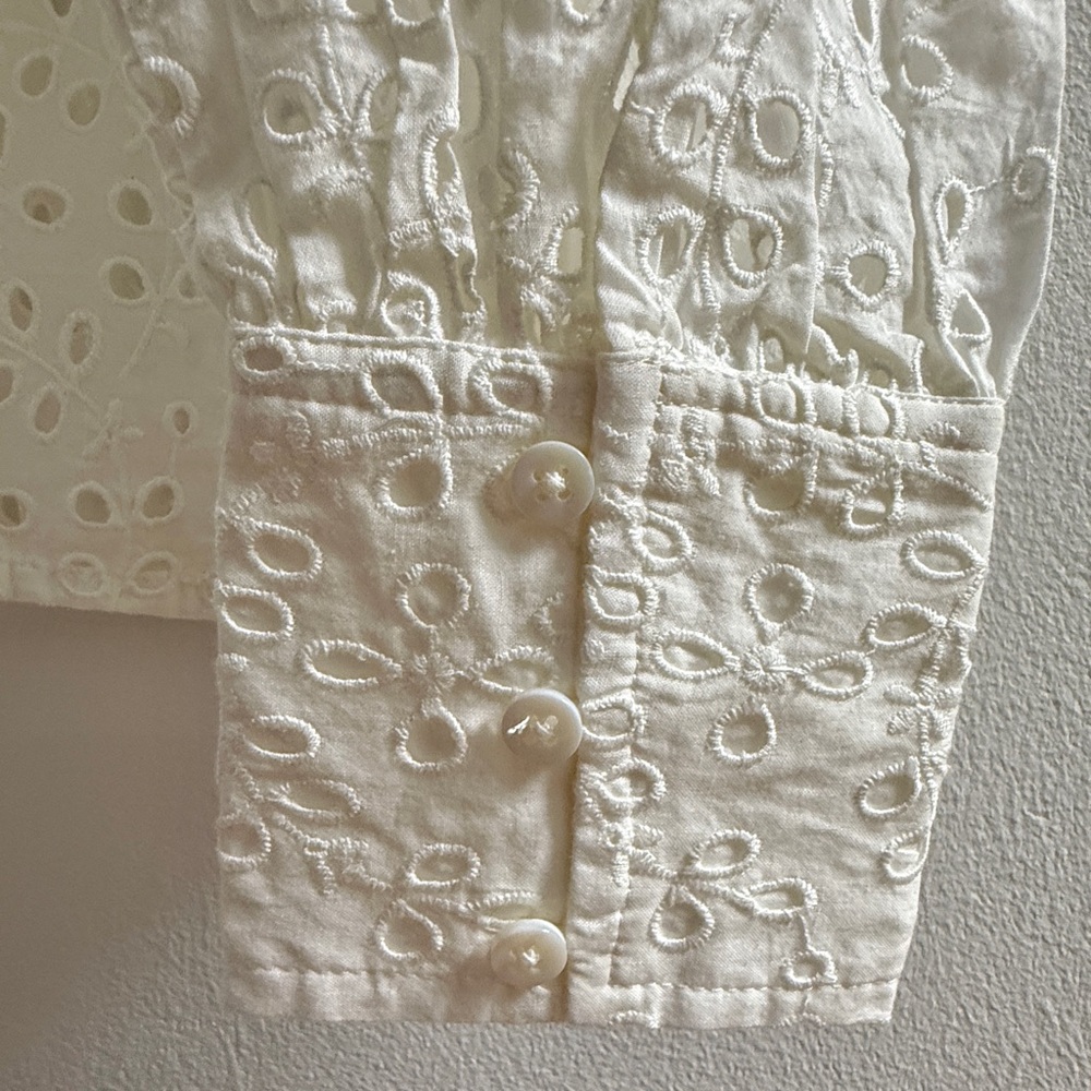 Sezane White Eyelet Blouse - Picture 9 of 10